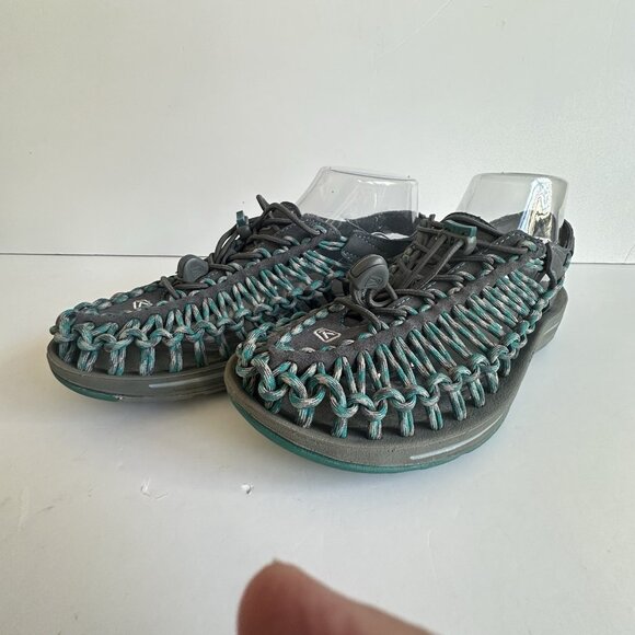 Keen Uneek Teal Gray Bungee Paracord Water Hiking Sandals‎ Slingback Womens US 8 - Picture 5 of 7